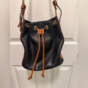 Vintage Oroton Pebbled Leather Drawstring Tote — Made in Italy